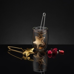 Infuzor din otel pt. ceai si plante, model stea, mix culori, Steel - disponibil in display 24 buc, Pret buc, cantitate minima de comanda 24 buc - Img 7