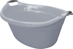 Lighean oval cu manere 50x36cm, 14L, gri, Kaja