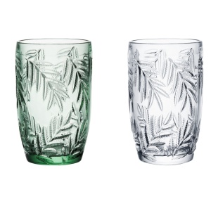 Pahar long drink 360ml, mix culori, Palm - disponibil in display 6 buc, Pret buc, cantitate minima de comanda 6 buc
