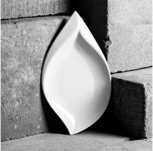 Platou asimetric 22x13cm, alb, Salsa - Img 2