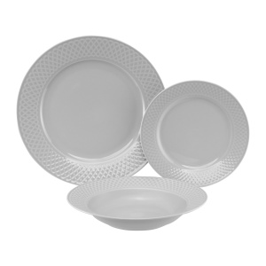 Serviciu de masa, 18 piese, 6 persoane, gri, Sonia