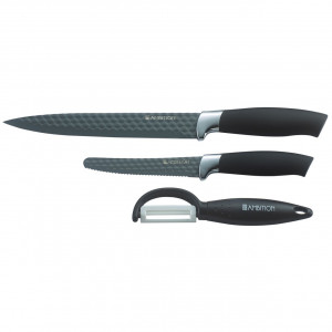 Set cutite, 3 piese, include peliator, Diamond
