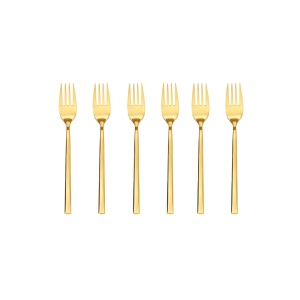 Set furculita desert 14.5cm, 6 piese, Como Gold