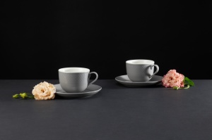 Set servire ceai sau cafea, 12 piese, 6 persoane, gri, Sonia - Img 5