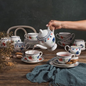 Set servire ceai sau cafea, 12 piese, 6 persoane, Kalina - Img 4
