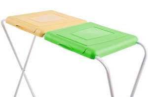 Suport saci menajeri, colectare selectiva, 2 compartimente, galben-verde, Flipo - Img 2
