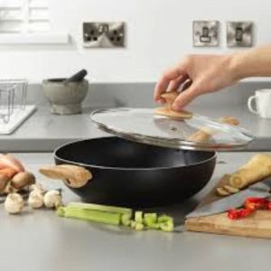 Tigaie wok cu capac 28cm, invelis non-stick, negru, Scandi Smartstone - Img 3