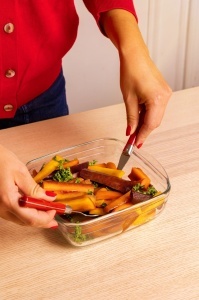 Vas termorezistent patrat 25x22x5cm, 1.5L, Glass Ovenware - Img 2