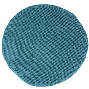 Covor baie rotund 80cm, albastru, Fringe