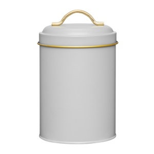 Cutie depozitare cu capac 1.4L, metalica, gri, Royal