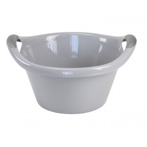 Lighean rotund cu manere 37cm, 10L, gri, Kaja