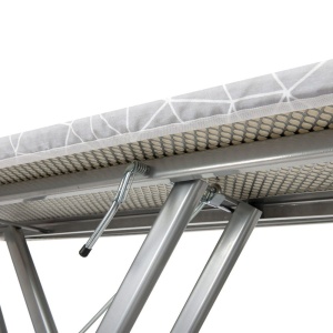 Masa de calcat 120x37cm, blat tip plasa cu suport pentru fier, priza si antena, Velkea H036-06PB - Img 4