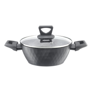 Oala cu capac 20cm, 1.9L, invelis Qualum Basic Stone Edition, Diamond - Img 1