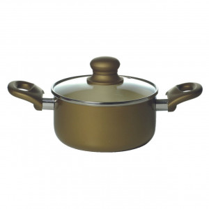 Oala cu capac 20cm, 2.8L, auriu, invelis ceramic, Spar