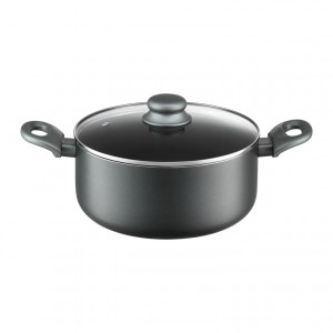 Oala cu capac 24cm, 4.7L, invelis ILAG Basic, Graphite