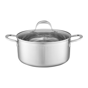 Oala inox cu capac 24cm, 5.1L, Curly