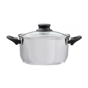 Oala inox cu capac 24cm, 6.1L, Lima