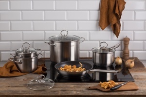 Oala inox cu capac 38cm, 30L, Acero - Img 2
