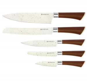 Set cutite, 6 piese, suport plastic bej, Nature - Img 3