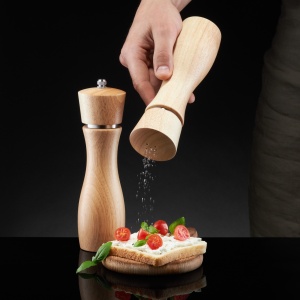 Set rasnita piper si solnita sare, 2 piese, maro, Natural - Img 3