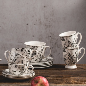 Set servire ceai sau cafea, 12 piese, 6 persoane, Black Nature - Img 3