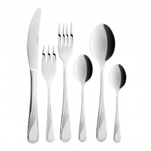 Set tacamuri inox, 72 piese, 12 persoane, ambalate in valiza, Napoli - Img 4