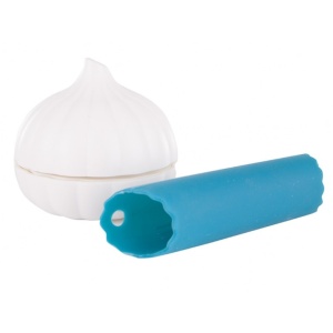 Set tocator manual si curatator usturoi, albastru