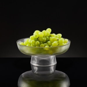 Suport tort cu talpa 25cm, sticla, transparent, Curly - Img 3