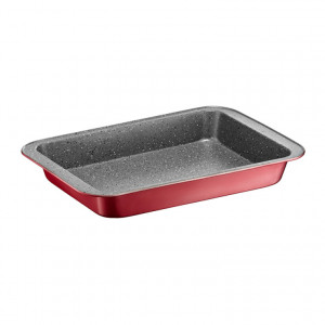 Tava copt cu capac plastic 49x29cm, cu invelis Non-stick, Cherry - Img 3