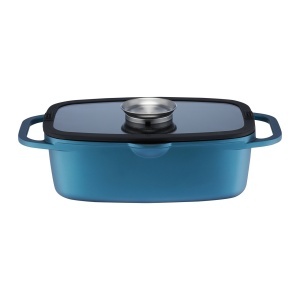 Tava cu capac 32x21x11cm, 6L, Sistem Aroma Knob, invelis Qualum Basic, Azzurro