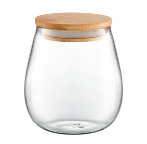 Borcan depozitare cu capac bambus 0.7L, Belly - Img 1
