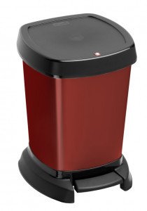 Cos de gunoi cu pedala 6L, rosu, Paso