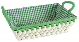 Cos dreptunghiular cu manere captusit cu material 25x18x7cm, mix culori, Palma - Img 2