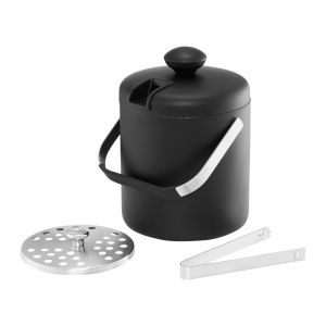 Galeata gheata cu capac, maner si cleste 1.3L, negru, Ice - Img 5