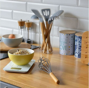 Lingura servire spaghetti cu maner bambus, Nordic - Img 4