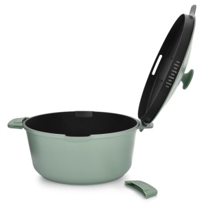 Oala cu capac 28cm, 6.6L, invelis Qualum Basic, Fern - Img 2