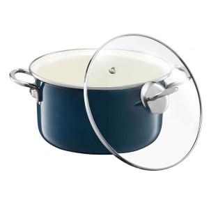 Oala emailata cu capac 16cm, 1.3L, turcoaz, Optimum - Img 2