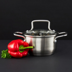 Oala inox cu capac 16cm, 1.5L, Hugo - Img 2