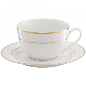 Set servire ceai sau cafea, 12 piese, 6 persoane, Aura Gold