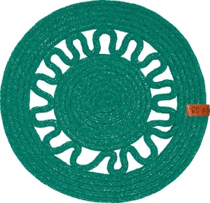 Suport farfurie 35cm, smarald, Boho