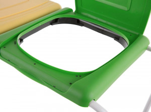 Suport saci menajeri, colectare selectiva, 2 compartimente, galben-verde, Flipo - Img 3