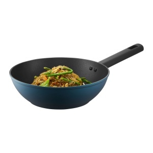 Tigaie wok 26cm, invelis Qualum Basic, Azzurro