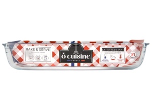 Vas termorezistent 40x27x7cm, 4.9L, Glass Ovenware - Img 4