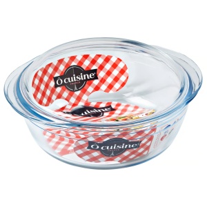 Vas termorezistent cu capac 20cm, 2.1L, rotund, Ocuisine - Img 1