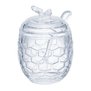 Zaharnita sticla cu capac si lingurita plastic 8.5cm, Nuvia