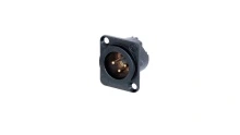 Conector XLR Tata NC3MD-LX-B Panou cu 3 Pini si Protectie RF Neutrik
