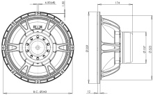 Difuzor woofer 14 inch B&C 14NA100 - 8 Ohm - Img 4