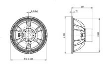 Difuzor woofer 18 inch B&C 18IPAL - 2 Ohm - Img 4