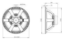 Difuzor woofer 18 inch B&C 18NW100 - 8 Ohm - Img 4