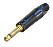 Conector Jack 6.3 mm Neutrik NP2X-B mono aurit negru